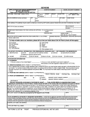Senior Membership Application for Civil Air Patrol