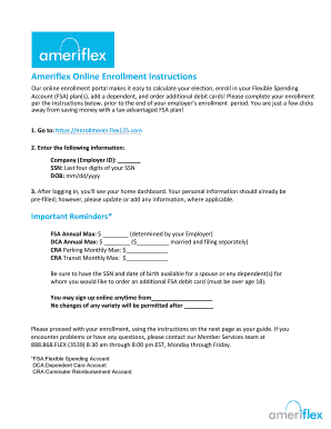 Flexible Spending Account Enrollment Instructions