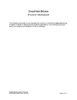 Student Workbook for School-Based Mentoring Program