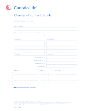 Change of Contact Details Form