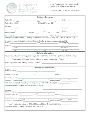 Dental Patient Information Form