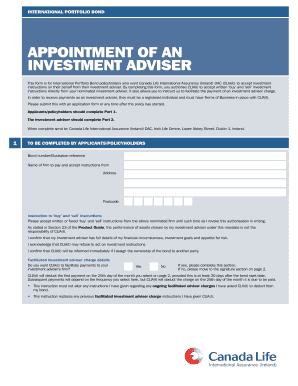 International Portfolio Bond Investment Adviser Appointment Form