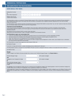 International Portfolio Bond Financial Adviser Appointment Form
