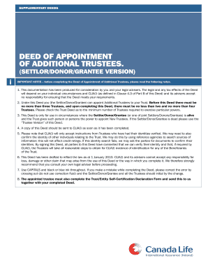 Deed of Appointment of Additional Trustees