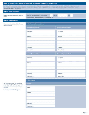 Deed to Assign Policies from Personal Representatives to a Beneficiary