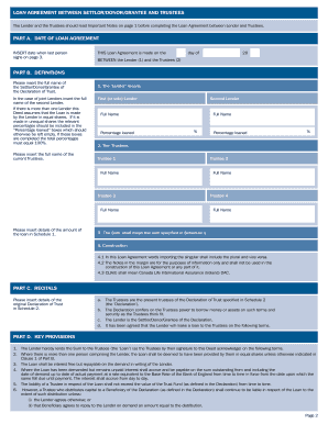 LOAN AGREEMENT BETWEEN SETTLORDONORGRANTEE AND TRUSTEES - cli-ie-adviser canadalife co