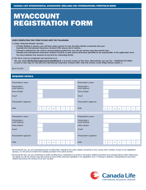Fillable Online cli-ie-adviser canadalife co MYACCOUNT REGISTRATION ...