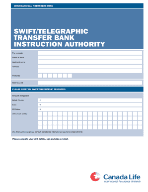 International Portfolio Bond Transfer Instructions