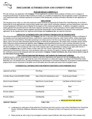 Employment Background Check Authorization Form