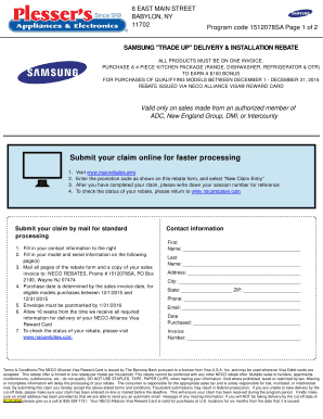 Samsung Trade Up Delivery & Installation Rebate