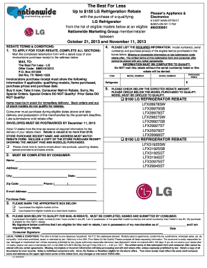 LG Refrigerator Rebate Form