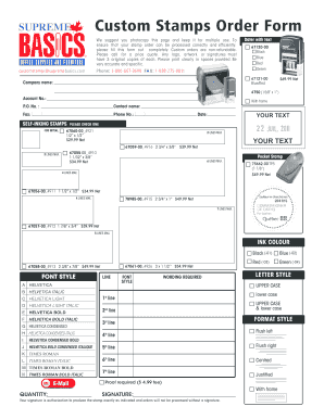 Custom Stamps Order Form