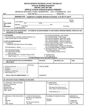 Michigan Building Permit Application