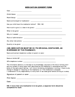 Medication Consent Form