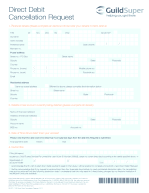 Direct Debit Cancellation Request