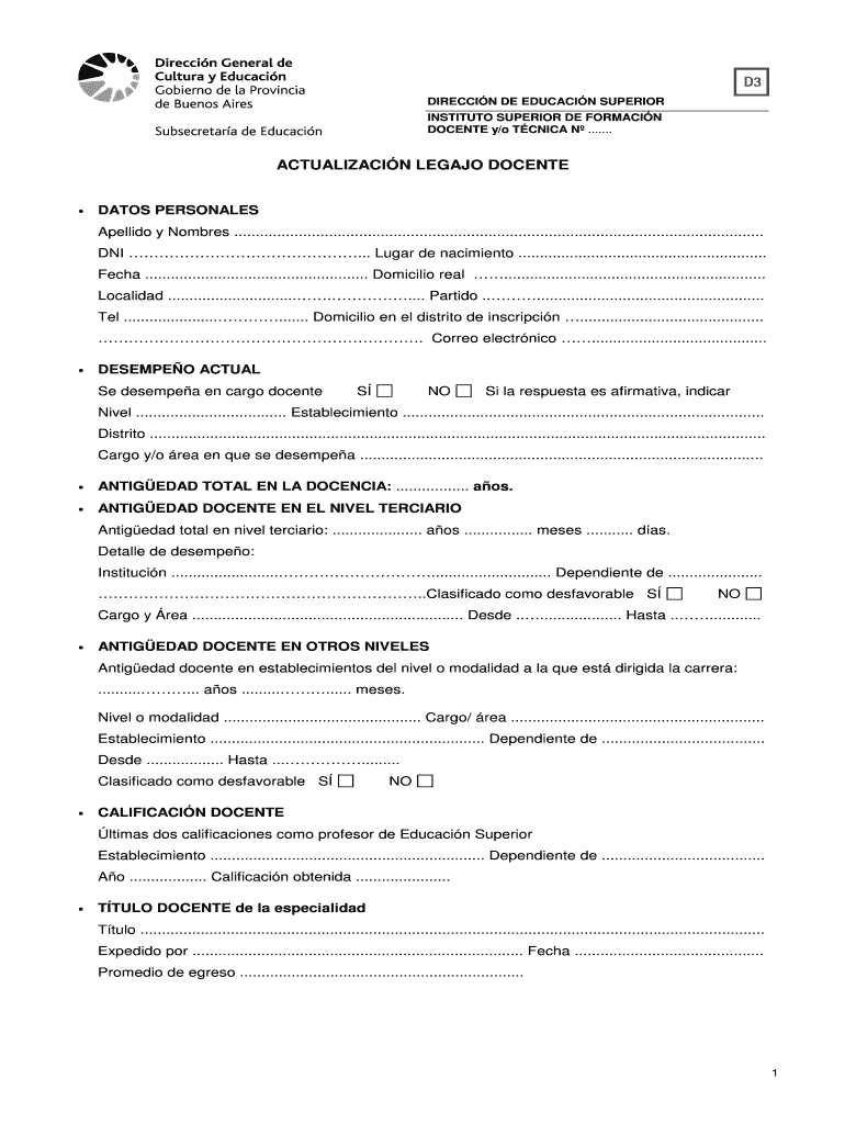 ACTUALIZACIN LEGAJO DOCENTE - Servicios ABC Vista previa en la página 1