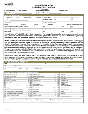 Commercial Auto Insurance Application