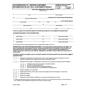 Authorization to Receive Customer Information