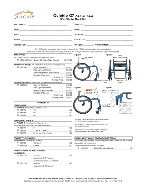 Quickie Q7 Active Rigid Order Form