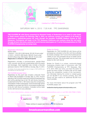 The Players 5K with Donna Registration Form