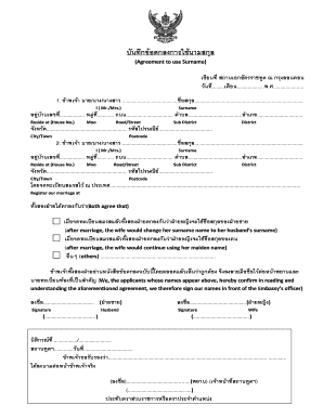 Agreement to Use Surname
