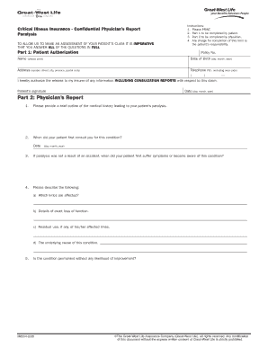 Critical Illness Insurance Physician's Report