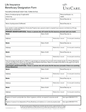Life Insurance Beneficiary Designation Form