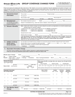 Group Coverage Change Form