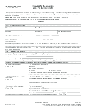 Great-West Life Prior Authorization Form for Lucentis