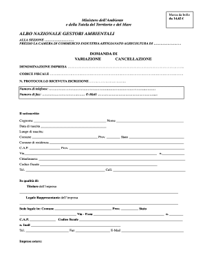 Modulo di registrazione gestione rifiuti
