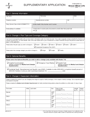 Supplementary Application for Sonata Health Policy