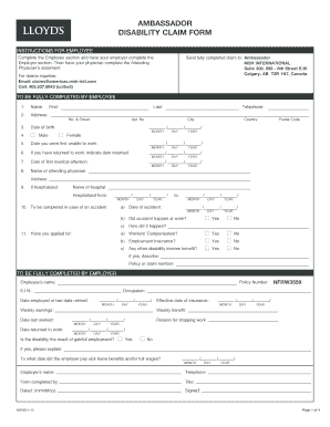 Ambassador Disability Claim Form