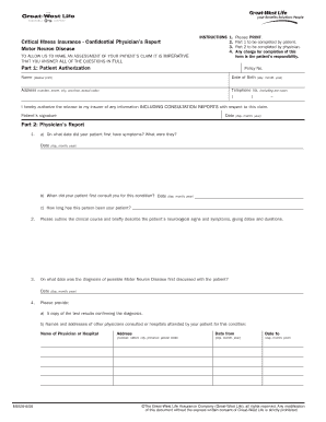 Critical Illness Insurance Physician Report
