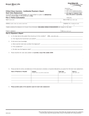 Critical Illness Insurance Physician Report