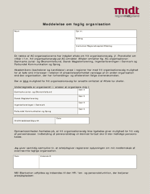 Danish Union Membership Notification Form