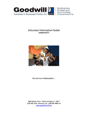 Goodwill Volunteer Application Form