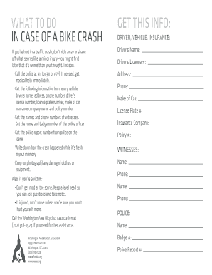 Bike Crash Information Form
