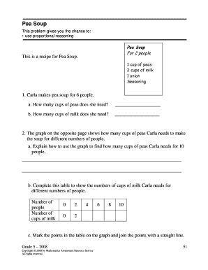 Pea Soup Recipe Worksheet