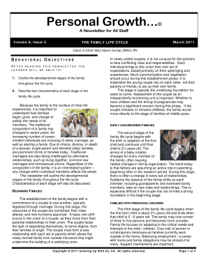 Family Life Cycle Newsletter
