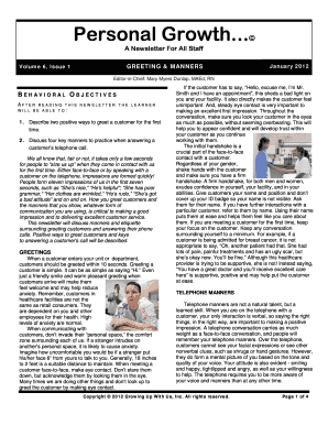 Personal Growth Newsletter