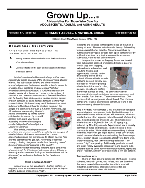 Inhalant Abuse Newsletter