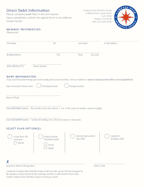Compass Rose Benefits Group Direct Debit Form