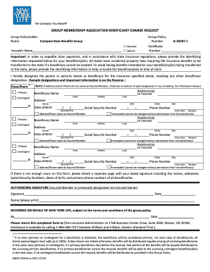 Group Membership Association Beneficiary Change Request