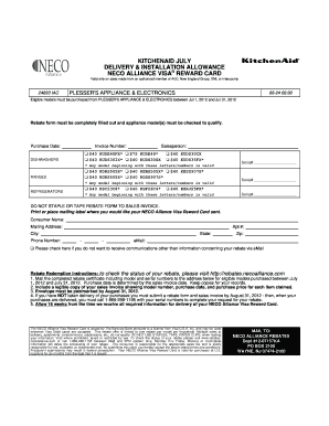 KitchenAid July Delivery and Installation Rebate Form