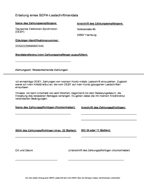 Erteilung eines SEPA-Lastschriftmandats