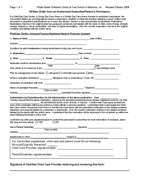 Written Order from an Authorized PrescriberParents - bodelchildcare