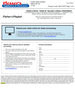 Fisher & Paykel Trade Up Delivery & Installation Rebate