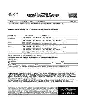Maytag February Delivery & Installation Allowance Rebate Form
