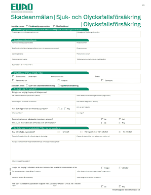 Swedish Accident and Sickness Insurance Claim Form