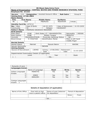 Employee Record Sheet